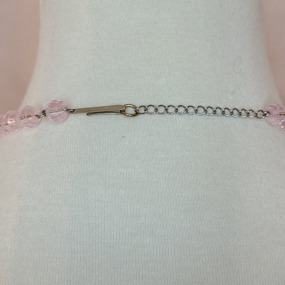 Pink Translucent Beaded Necklace and Earings Bundle - Picture 3 of 8